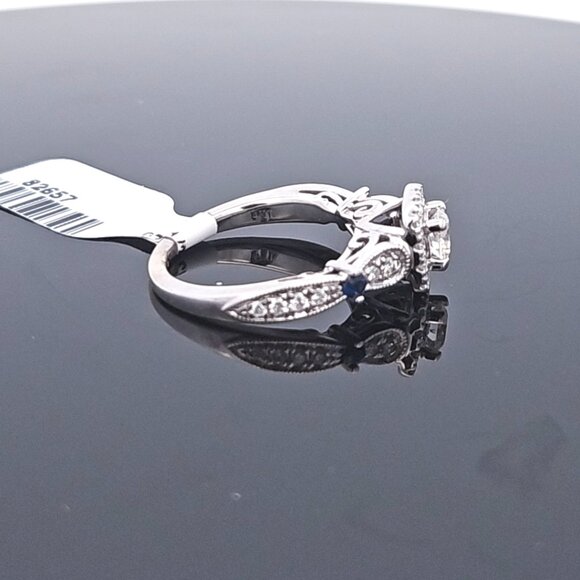 14K Vera Wang White Gold Diamond Sapphire Engagement Ring .69TCW 4.5G Size 6.5 - Picture 10 of 13